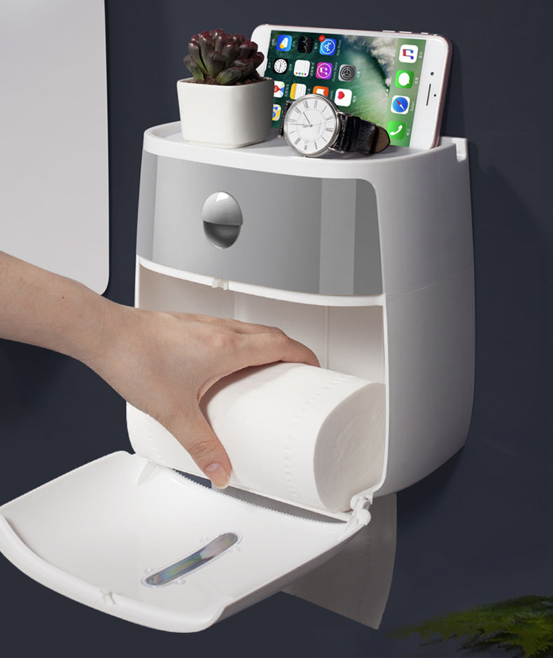 Bathroom Toilet Paper Holder Tissue Roll Dispenser Box with Drawer - Dshop.com.au