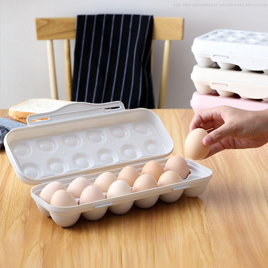 12-Grid Egg Holder Anti-Collision Eggs Storage Box Fridge Tray Container - Dshop.com.au