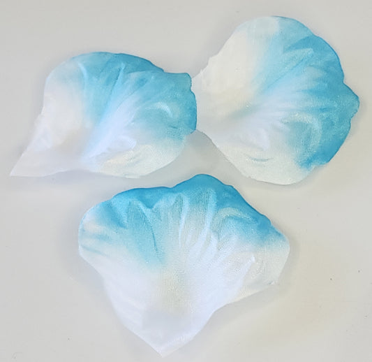 100 Wedding Bridal Flower Rose Petals (Ivory & Blue)