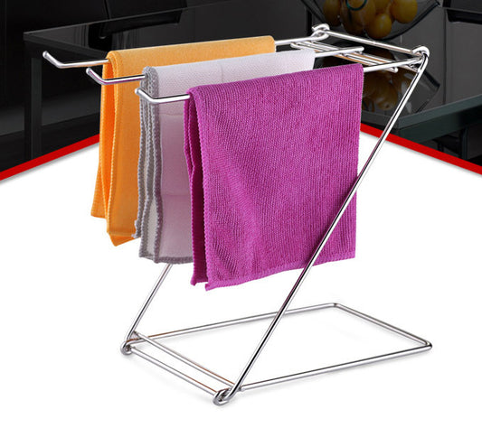 Kitchen Bathroom Benchtop Mini Towel Hanger Storage Rack - Dshop.com.au