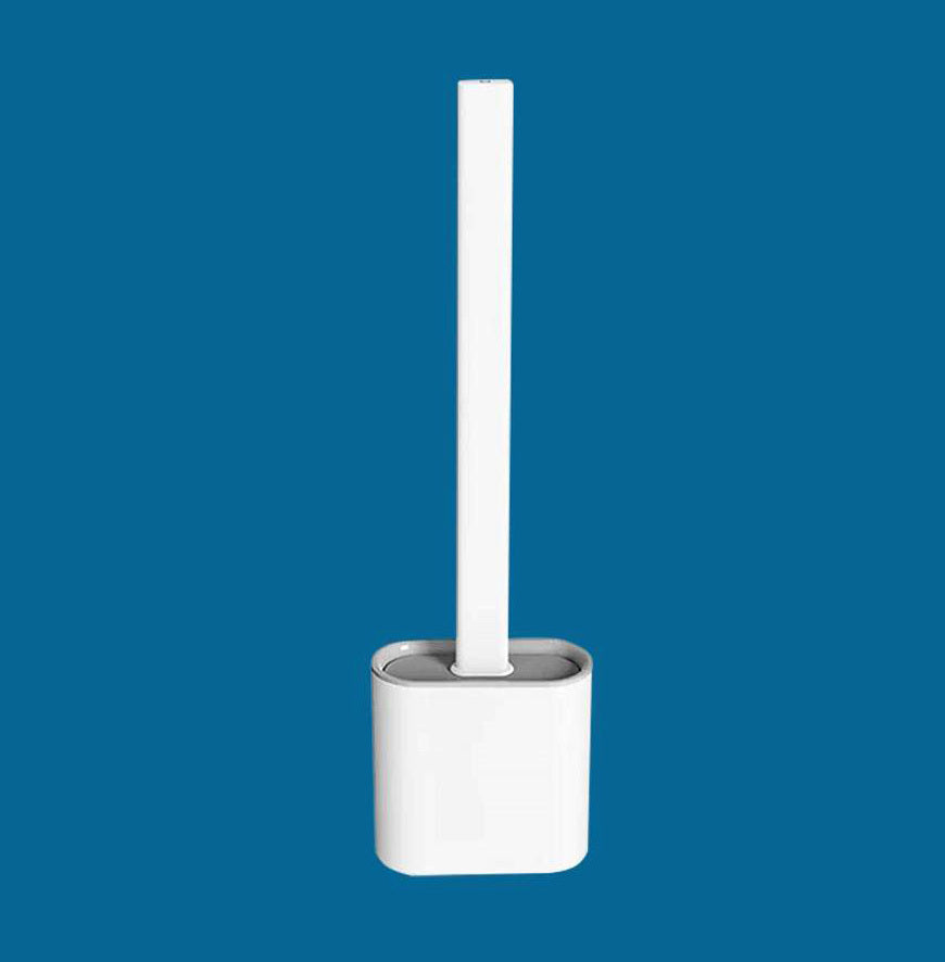 Revolutionary Wall Mounted Silicone Soft Flex Toilet Brush and Holder (White) - Dshop.com.au