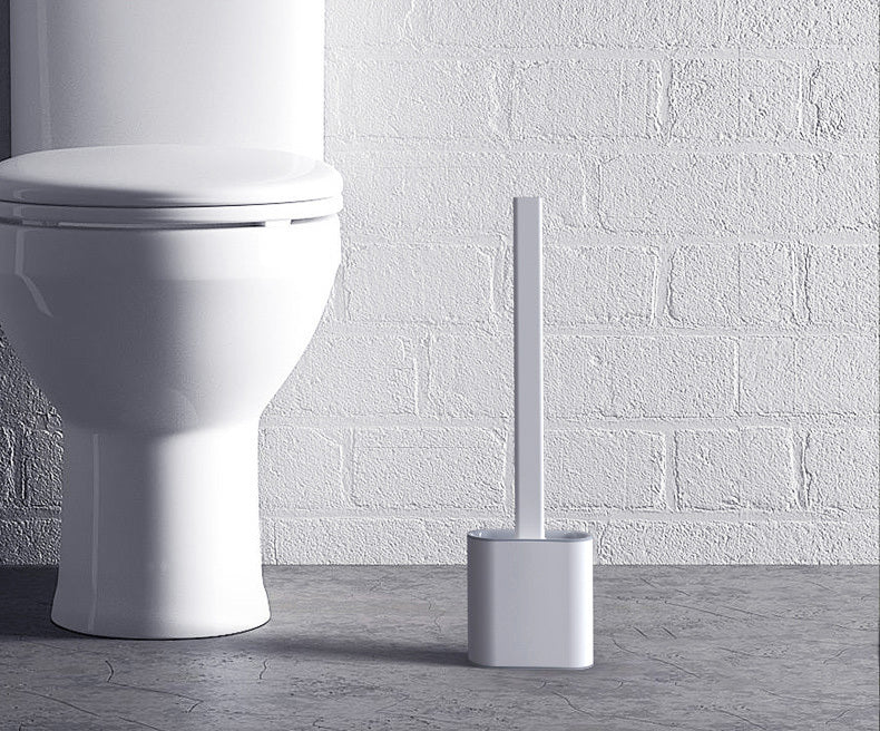 Revolutionary Silicone Soft Flex Toilet Brush and Holder (White) - Dshop.com.au