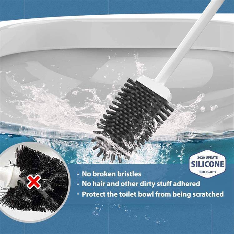 Revolutionary Silicone Soft Flex Toilet Brush and Holder (White) - Dshop.com.au