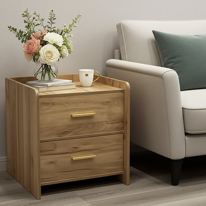 Serene 2-Drawer Bedside Table Nightstand (Rustic Oak)