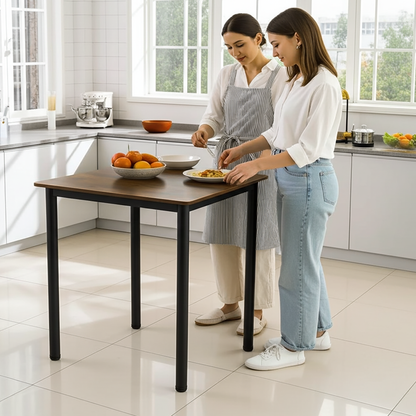 Foundry Industrial Rustic Wood & Metal Square Bar Dining Table