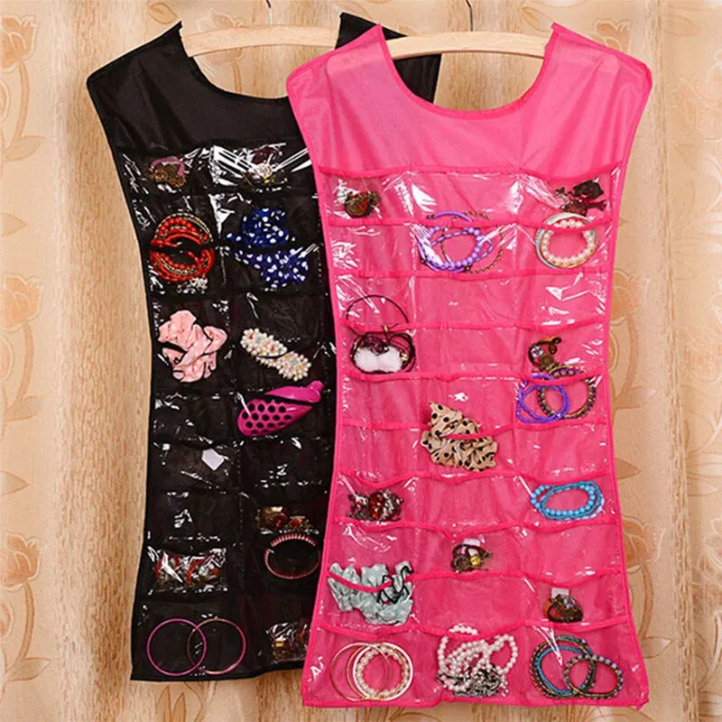 2 x Cute Little Dress Jewellery Storage Hanger (1x Black 1x Pink) - Dshop.com.au