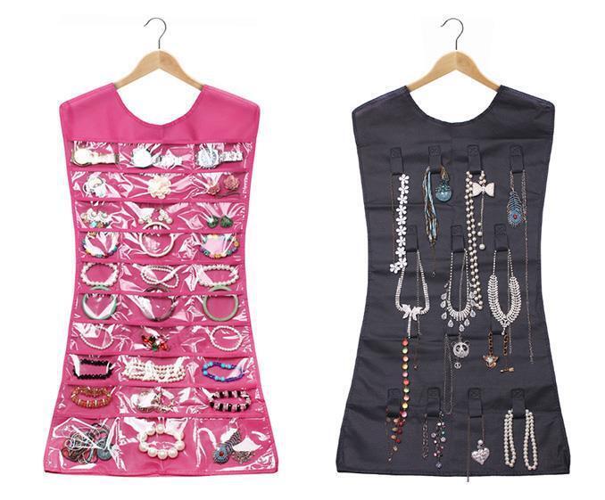 2 x Cute Little Dress Jewellery Storage Hanger (1x Black 1x Pink) - Dshop.com.au