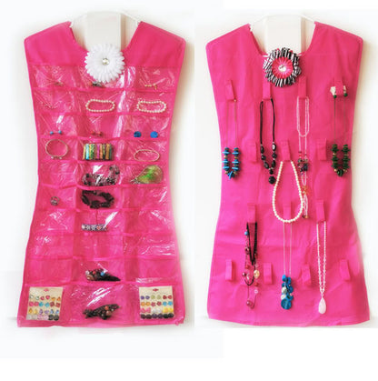 2 x Cute Little Dress Jewellery Storage Hanger (1x Black 1x Pink) - Dshop.com.au