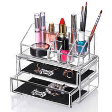 Crystal Clear Acrylic Cosmetic Organizer Makeup Storage Container Jewellery Box - Dshop.com.au