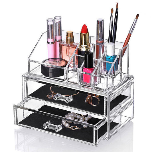 Crystal Clear Acrylic Cosmetic Organizer Makeup Storage Container Jewellery Box