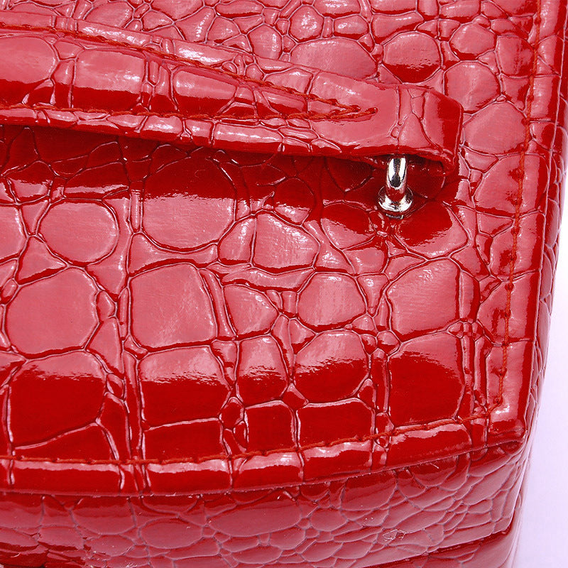 Luxury PU Leather Jewellery Box Storage Case (High Gloss Red) - Dshop.com.au