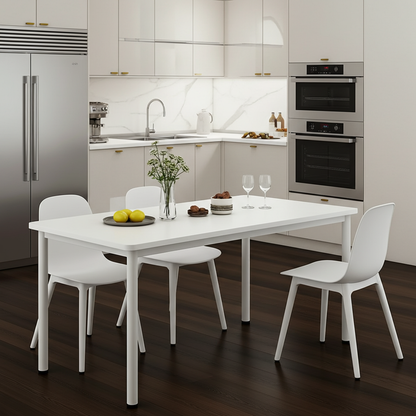 Heritage Industrial White Wood & Metal Dining Table 120cm
