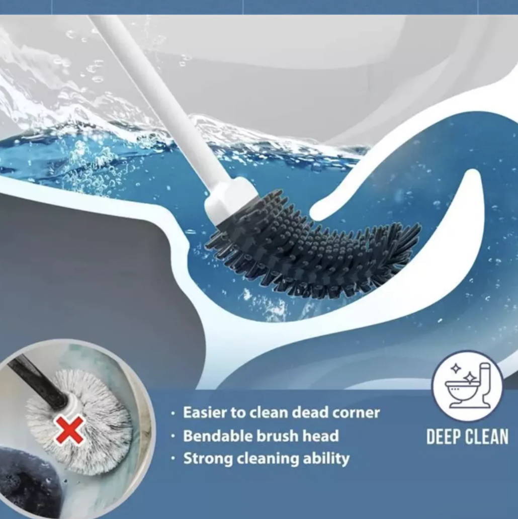 Revolutionary Silicone Soft Flex Toilet Brush, Cleaning Brush and Holder - Dshop.com.au