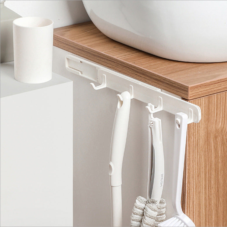 Retractable Kitchen/Bathroom Organizer Wall Mount Hook Pull-out Hanger Rack - Dshop.com.au