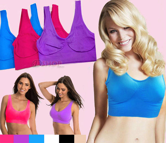 3 x Pack Ahh Seamless Sports Bras (Vibrant)