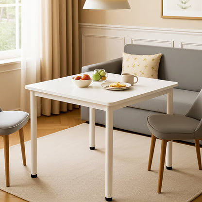 Harbor Industrial White Wood & Steel Dining Table Square 80cm