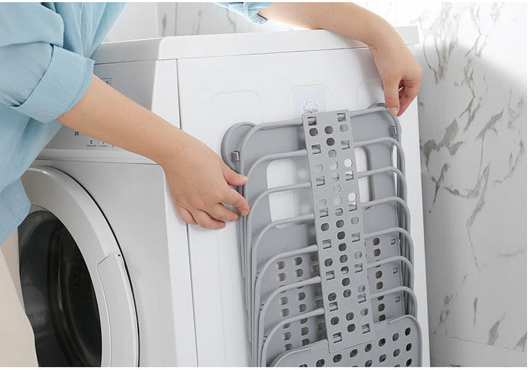 Folding Laundry Basket Clothes Storage Bathroom Organiser (Large, White) - Dshop.com.au