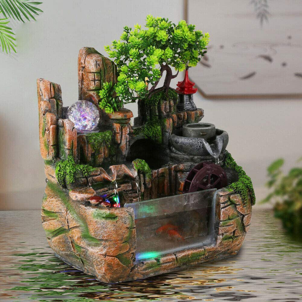 Calming Fountain Water Feature Ornament with Fish Tank - Dshop.com.au