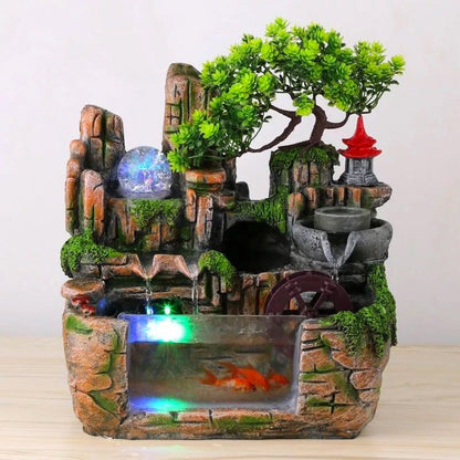 Calming Fountain Water Feature Ornament with Fish Tank - Dshop.com.au