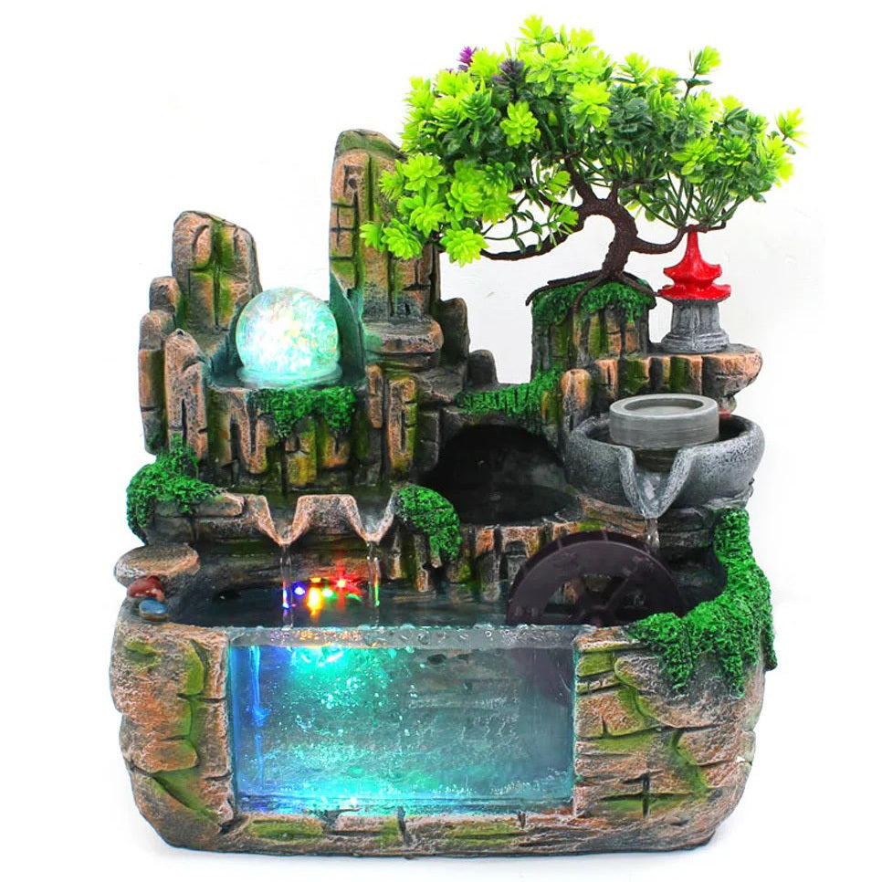 Calming Fountain Water Feature Ornament with Fish Tank - Dshop.com.au