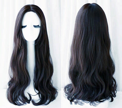 Black Long Curly Hair Wig Natural Wavy - Dshop.com.au