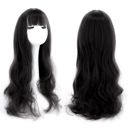 Black Long Curly Hair Wig Natural Wavy - Dshop.com.au