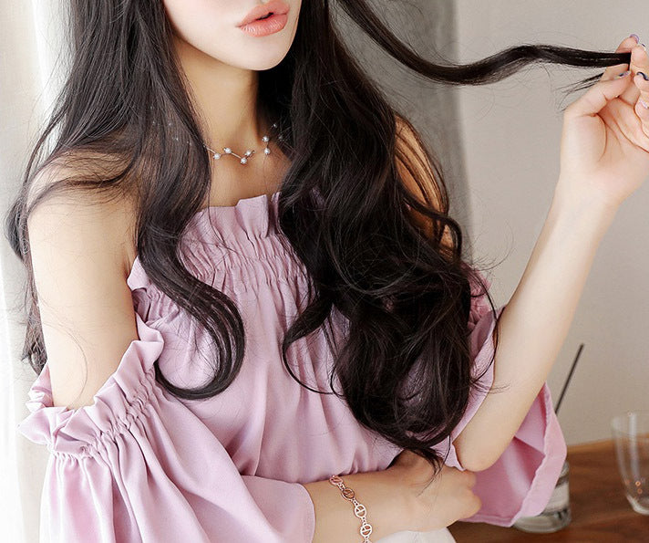 Black Long Curly Hair Wig Natural Wavy - Dshop.com.au