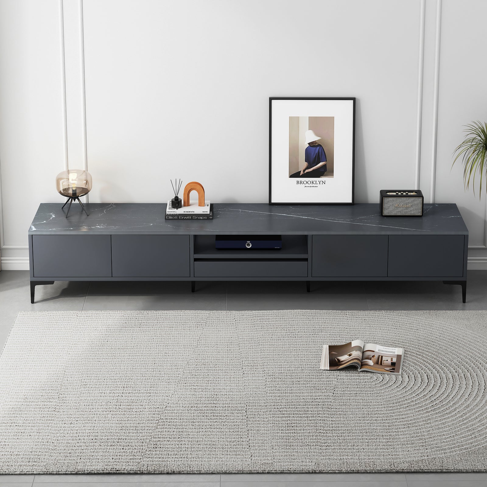 2-Piece Set Minimalist Large Coffee Table & 2m TV Cabinet - Dshop.com.au