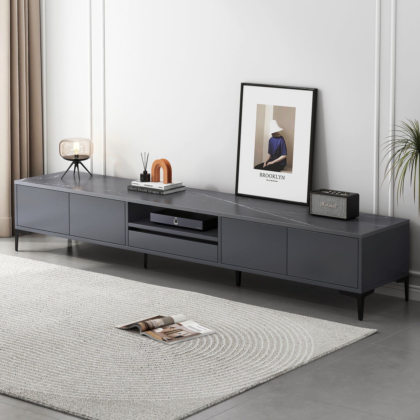 2-Piece Set Minimalist Large Coffee Table & 2m TV Cabinet - Dshop.com.au