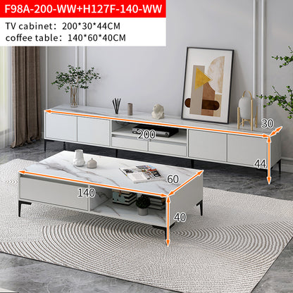 2-Piece Set Minimalist Large Coffee Table & 2m TV Cabinet - Dshop.com.au