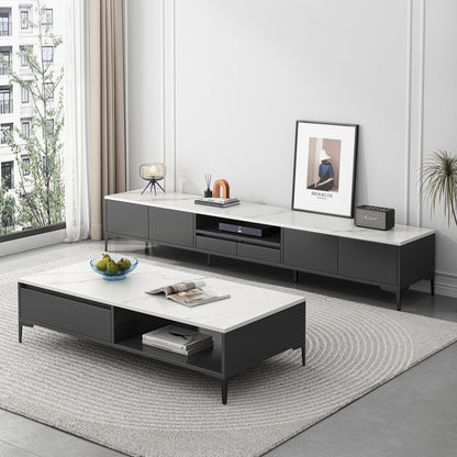 2-Piece Set Minimalist Large Coffee Table & 2m TV Cabinet