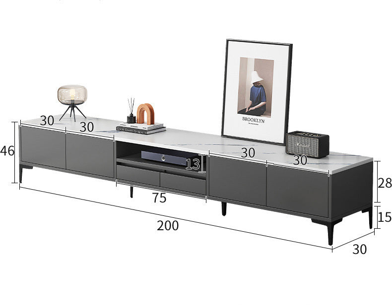 2-Piece Set Minimalist Large Coffee Table & 2m TV Cabinet - Dshop.com.au