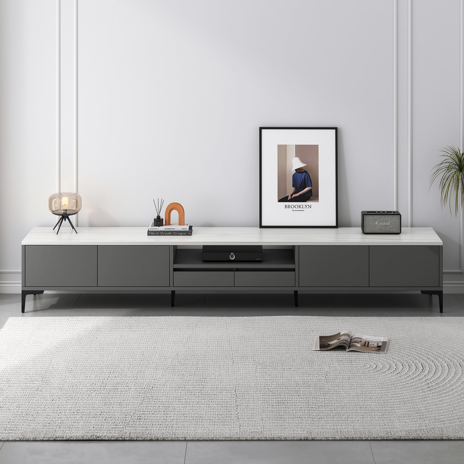 2-Piece Set Minimalist Large Coffee Table & 2m TV Cabinet - Dshop.com.au