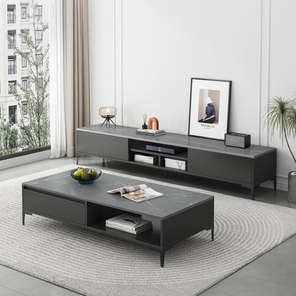 2-Piece Set Minimalist Large Coffee Table & TV Cabinet - Dshop.com.au