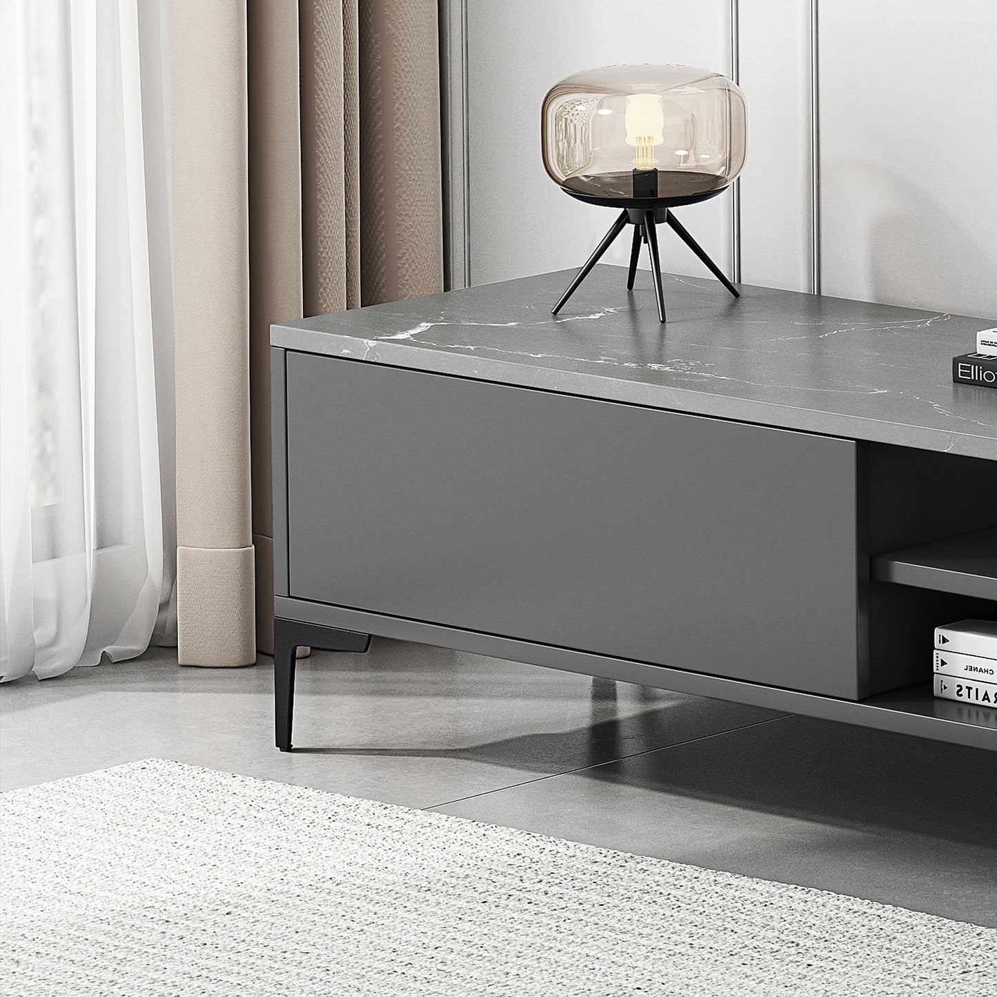 2-Piece Set Minimalist Large Coffee Table & TV Cabinet - Dshop.com.au