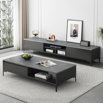 2-Piece Set Minimalist Large Coffee Table & TV Cabinet - Dshop.com.au