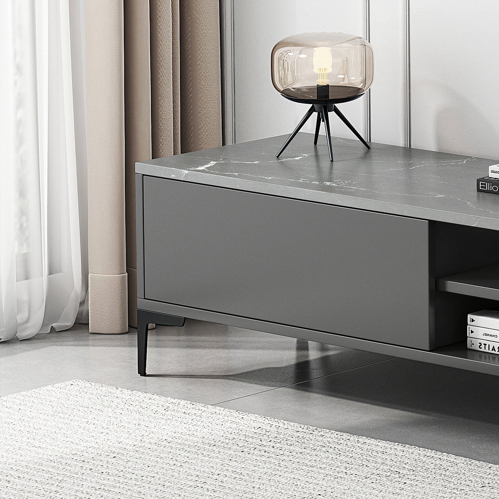 2-Piece Set Minimalist Coffee Table & TV Cabinet - Dshop.com.au