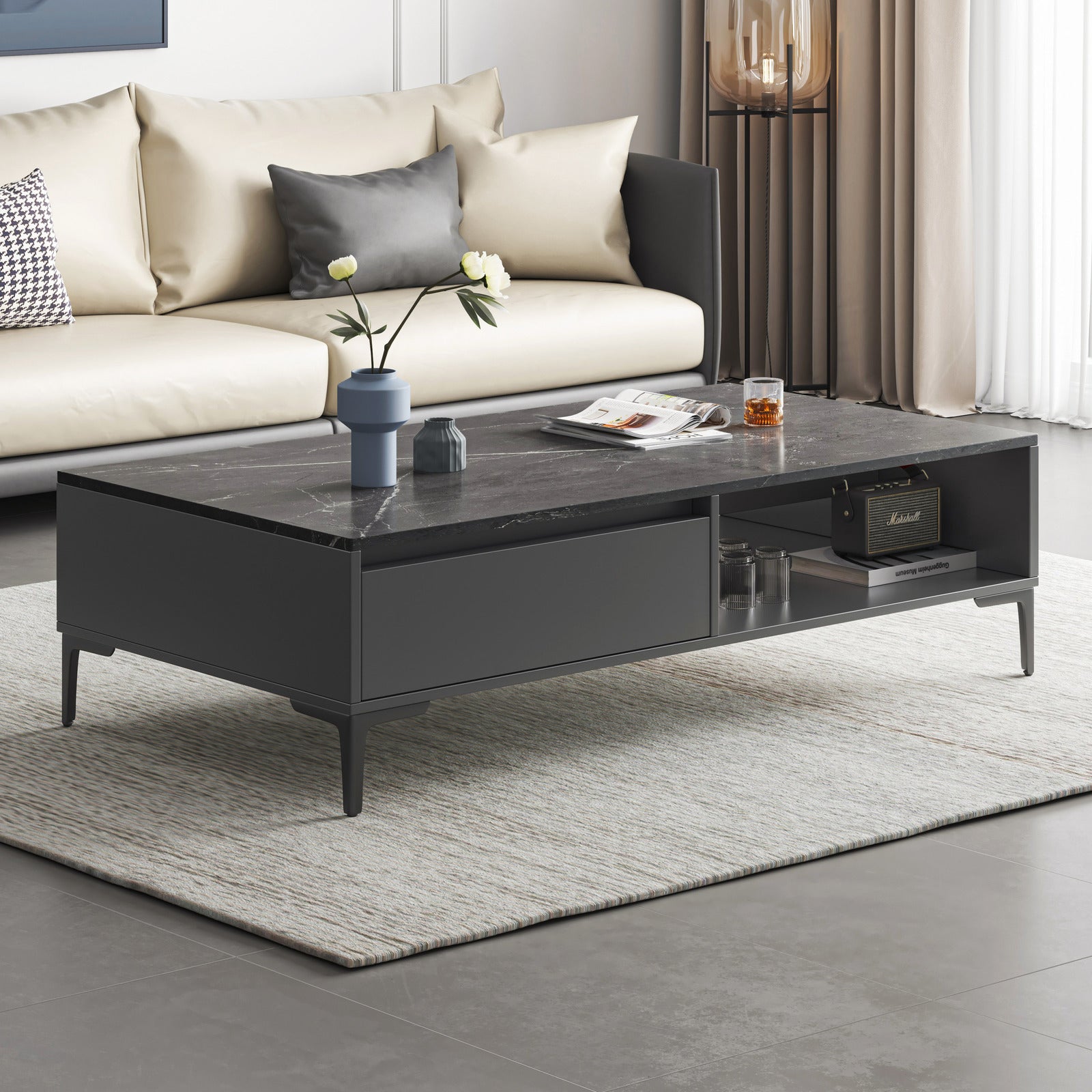 2-Piece Set Minimalist Coffee Table & TV Cabinet - Dshop.com.au