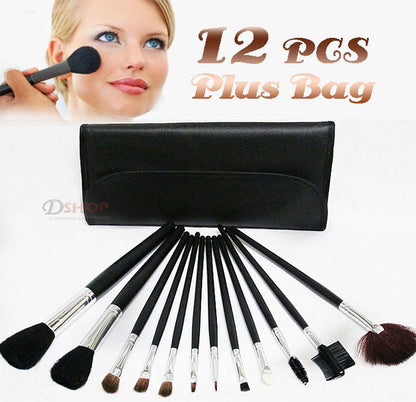 12PC Professional Makeup Brush Set with Case - Dshop.com.au