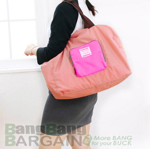 Street Shopper Foldable Bag (Baby Pink & Hot Pink) - Dshop.com.au