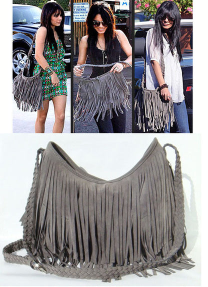 Designer Suede Fringe Handbag