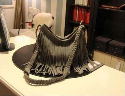 Designer Suede Fringe Handbag