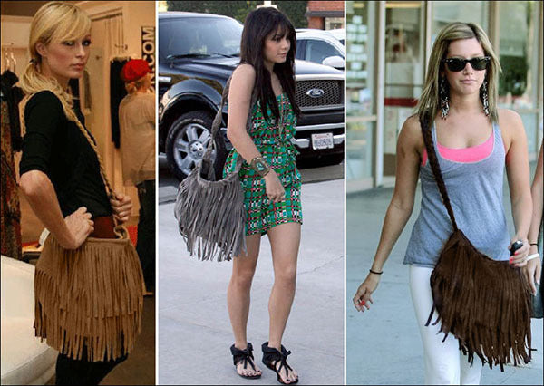 Designer Suede Fringe Handbag