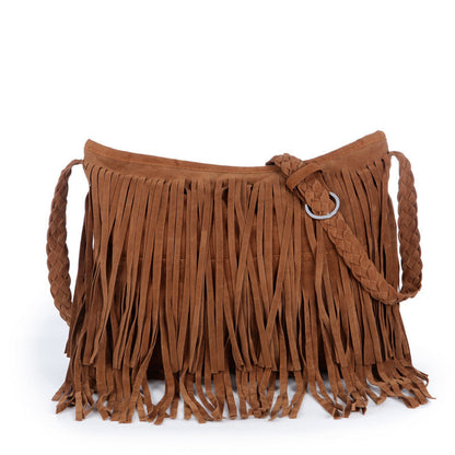 Designer Suede Fringe Handbag