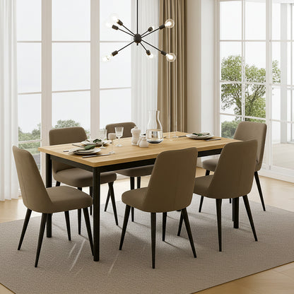 Heritage Industrial Rustic Oak Wood & Metal Dining Table 120cm