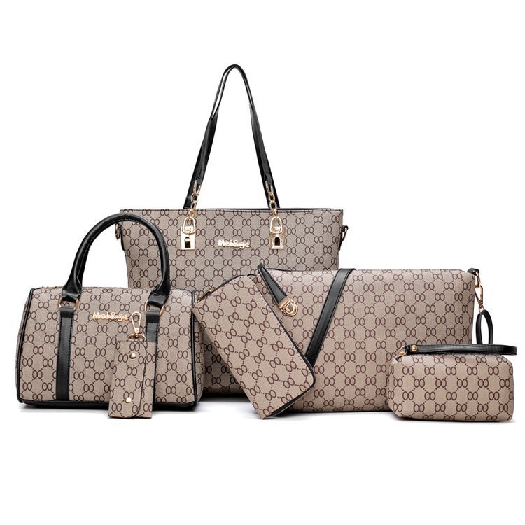 6 Pieces Designer Handbag Set Tote Shoulder Bag Clutch Purse Coin Wallet - Dshop.com.au