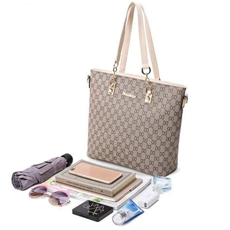 6 Pieces Designer Handbag Set Tote Shoulder Bag Clutch Purse Coin Wallet - Dshop.com.au