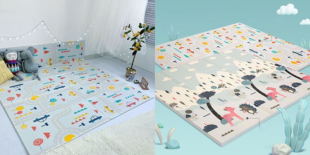 2m Double Sided Large Extra Thick Baby Kids Waterproof Folding Play Mat - Dshop.com.au