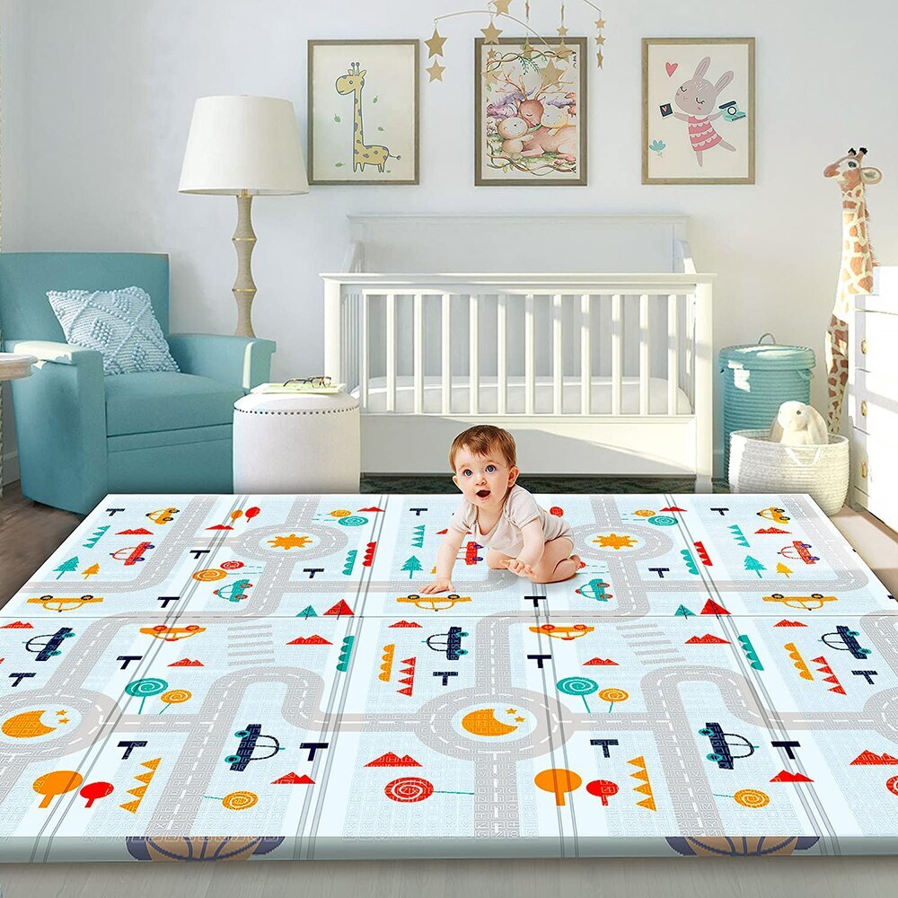 2m Double Sided Large Extra Thick Baby Kids Waterproof Folding Play Mat - Dshop.com.au