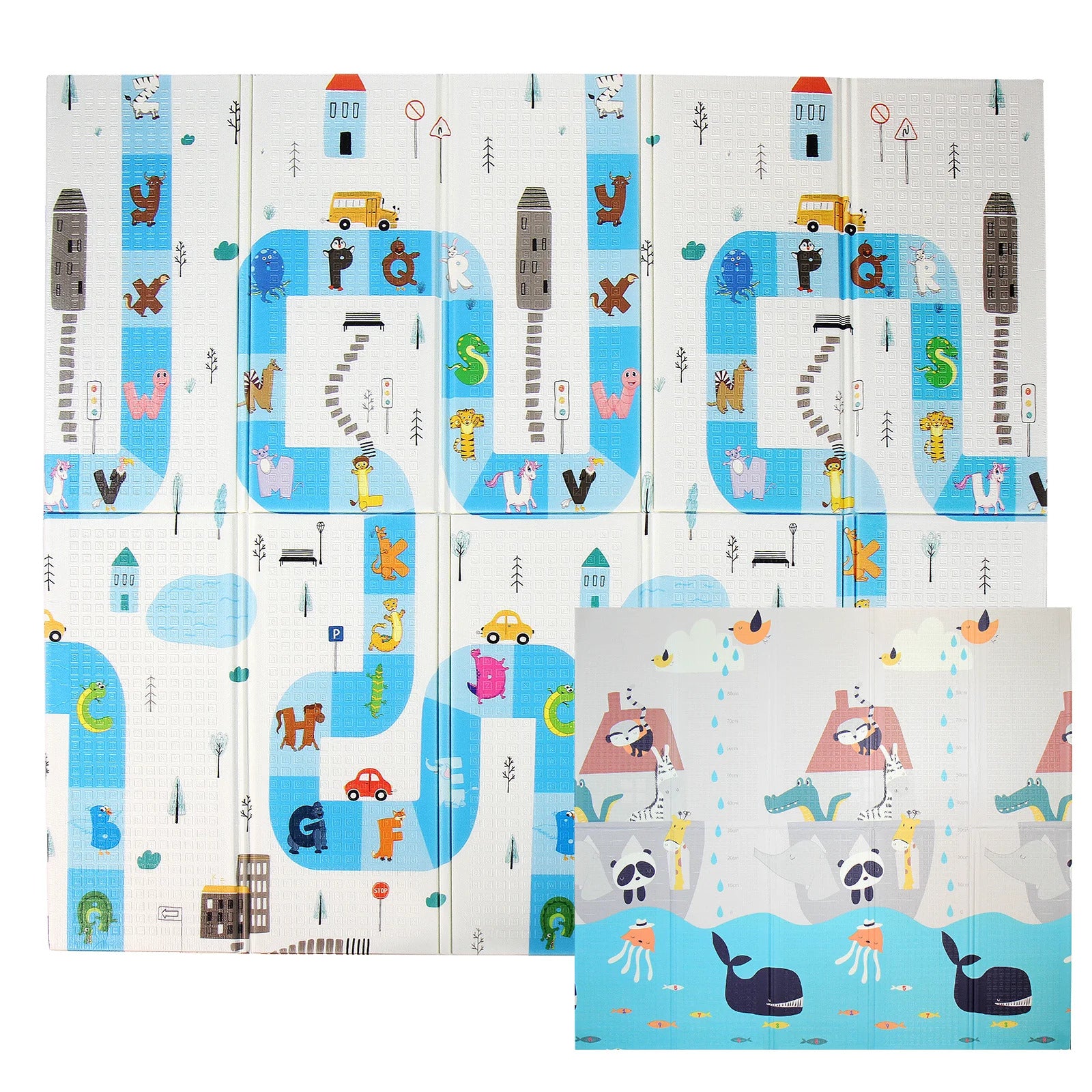 2m Double Sided Large Extra Thick Baby Kids Waterproof Folding Play Mat - Dshop.com.au